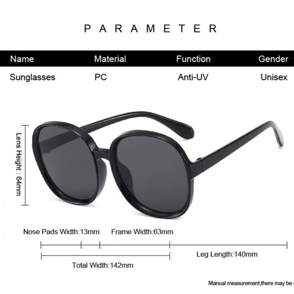 NEW Large Round Frame Plastic Classic Sunglasses - Picture 7 of 7